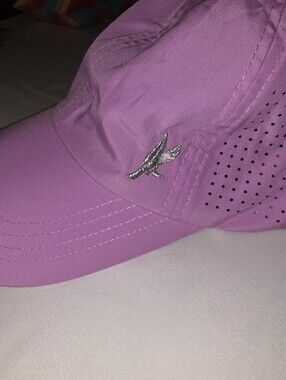 VimHue Sun Goddess Ponytail Hat Pink Perforated Adjustable Cross Back Cap